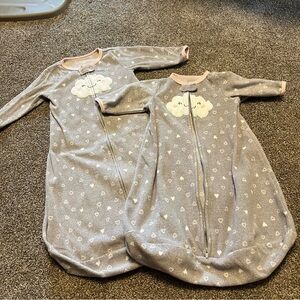 Carter's Gray and White Sleep Sacks Cozy Pajamas